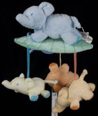 Carters Child of Mine Elephant Stroller Crib Mobile Mirror Plush Toy